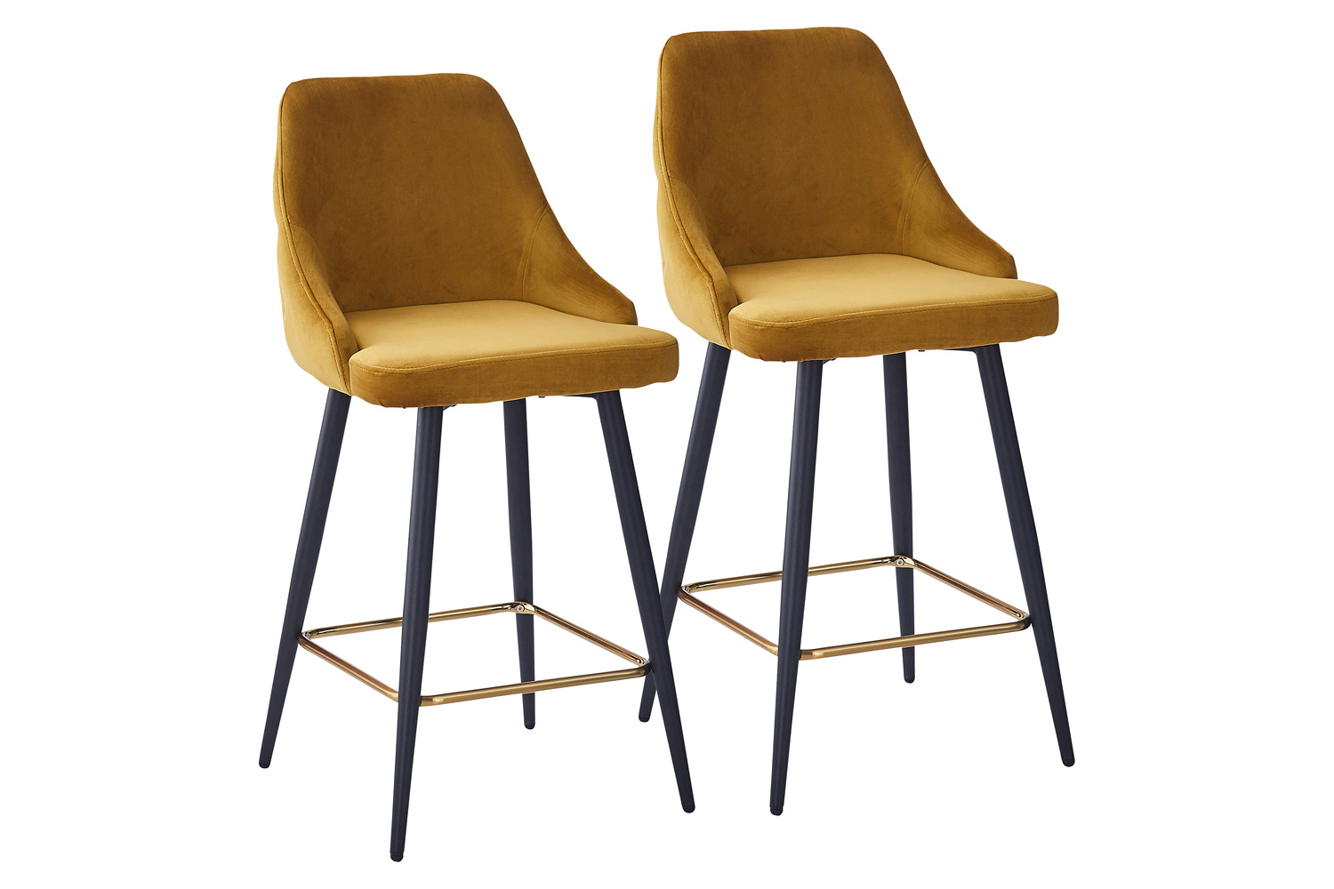 Worldwide™ Roxanne II 26" Counter Stool Set of 2 - Mustard/Black