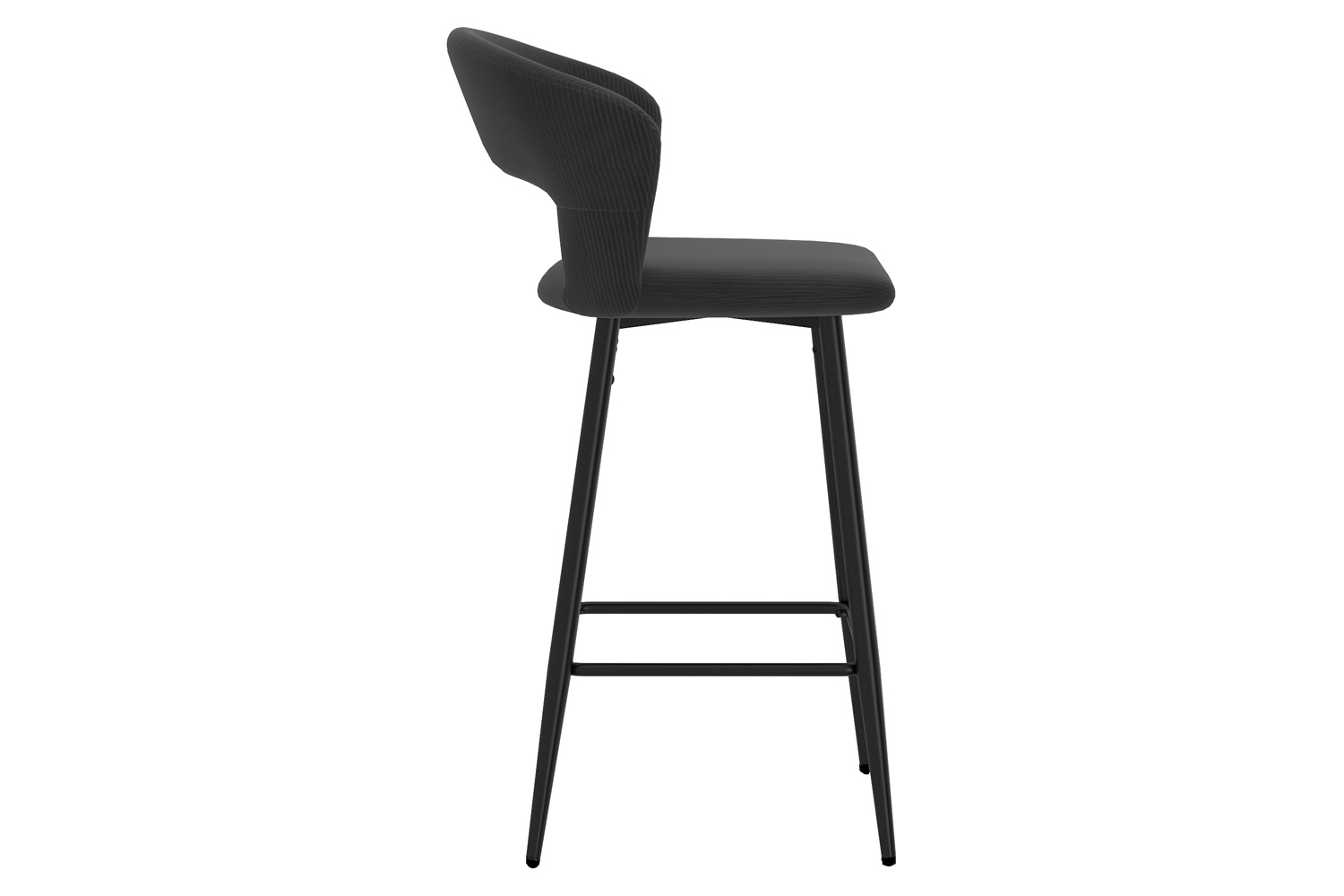 Worldwide Camille 26" Counter Stool Set of 2 - Charcoal/Black