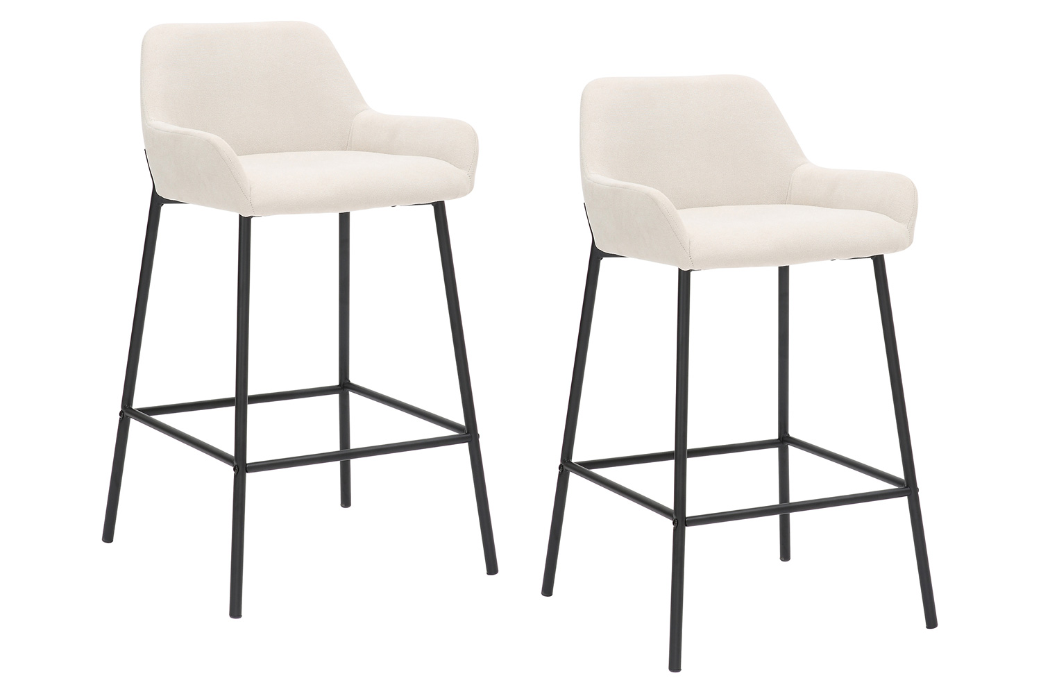 Worldwide Baily 26" Counter Stool Set of 2 - Beige/Black