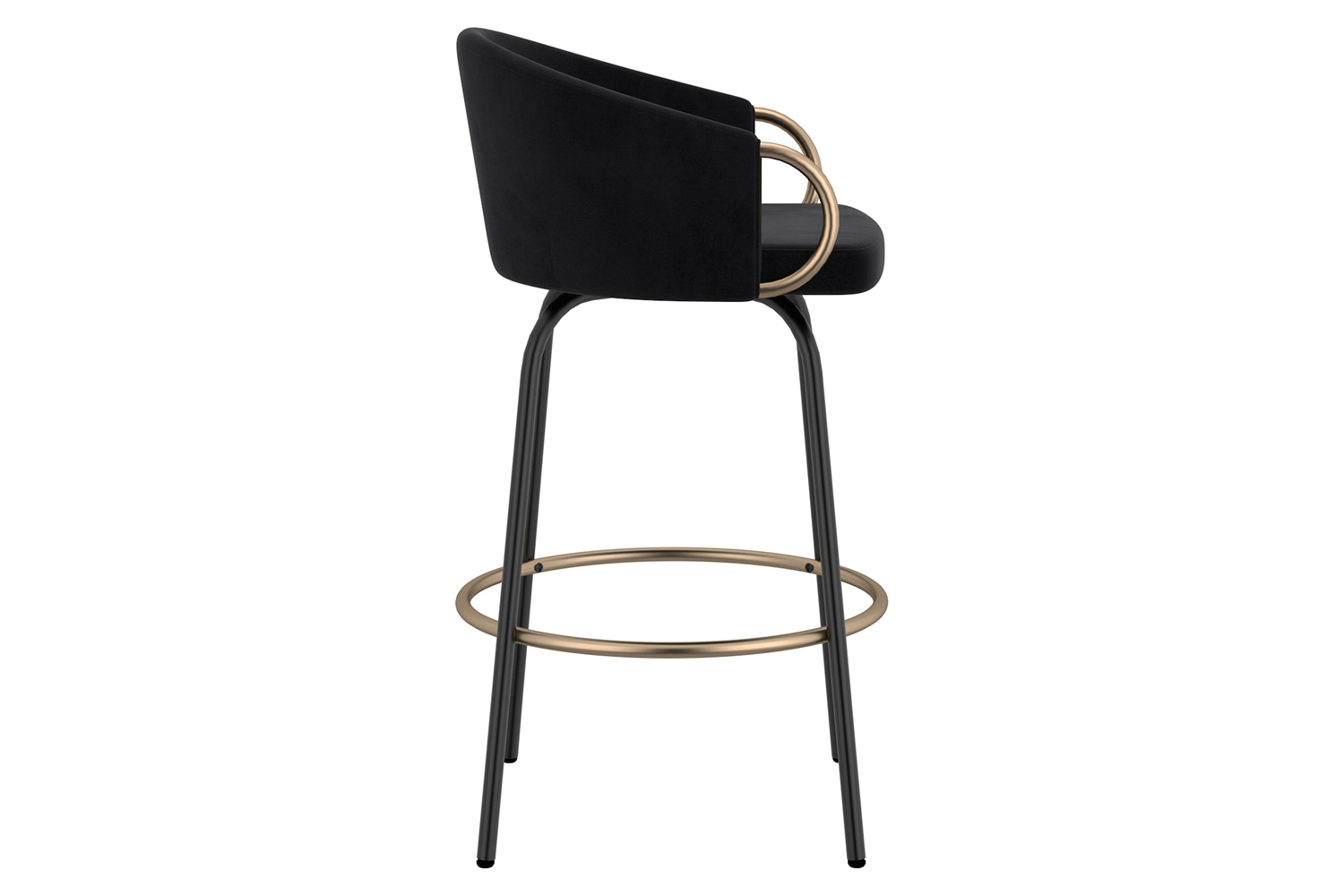 Worldwide Lavo 26" Counter Stool Set of 2 - Black/Aged Gold