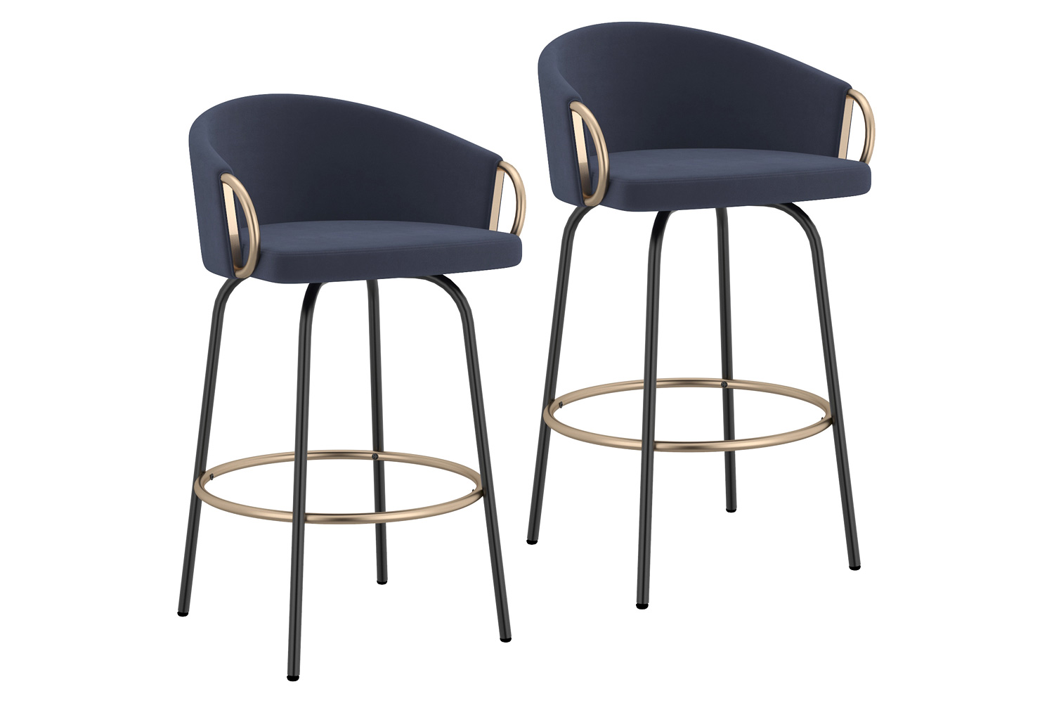 Worldwide Lavo 26" Counter Stool Set of 2 - Blue/Black/Aged Gold