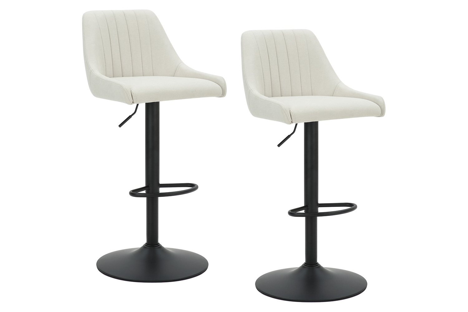 Worldwide Kron Adjustable Air-Lift Stool Set of 2 - Beige/Black