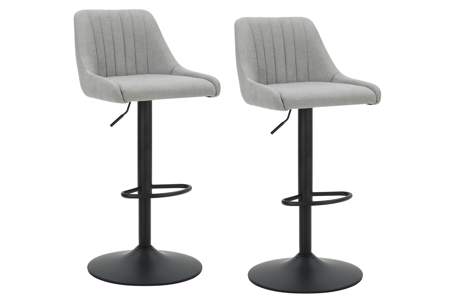 Worldwide™ Kron Adjustable Air-Lift Stool Set of 2 - Gray/Black