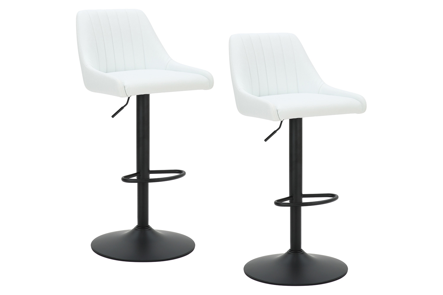 Worldwide Kron Adjustable Air-Lift Stool Set of 2 - White/Black