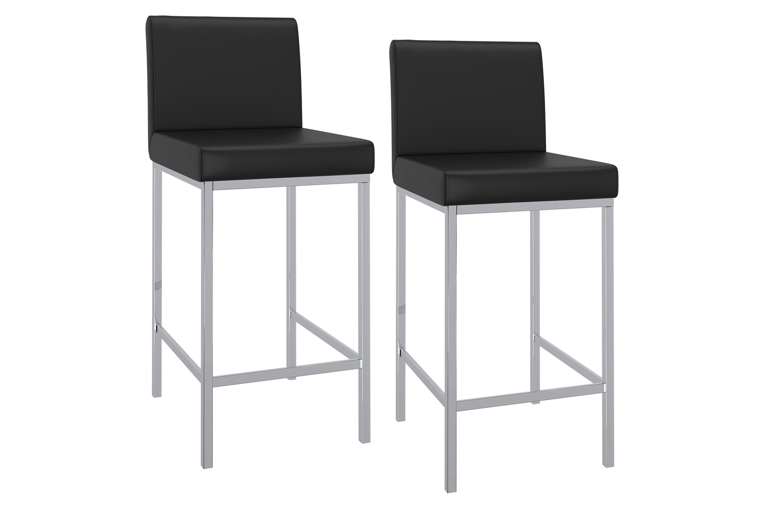 Worldwide™ Porto 26" Counter Stool Set of 2 - Black/Chrome