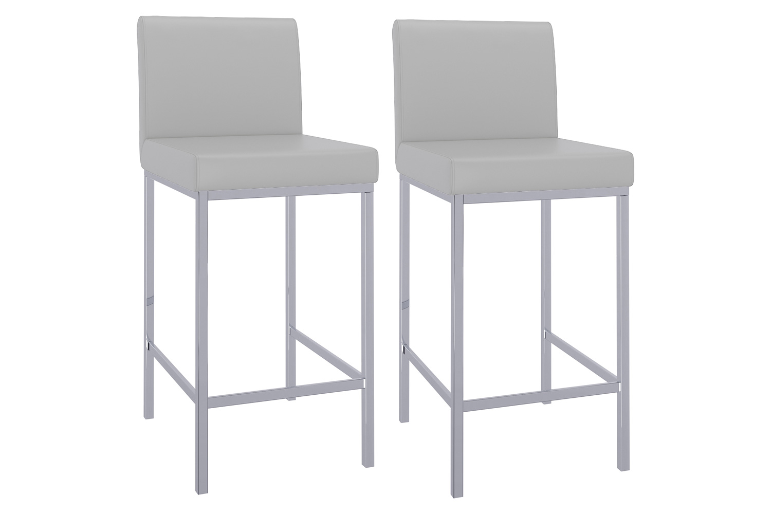 Worldwide Porto 26" Counter Stool Set of 2 - Gray/Chrome