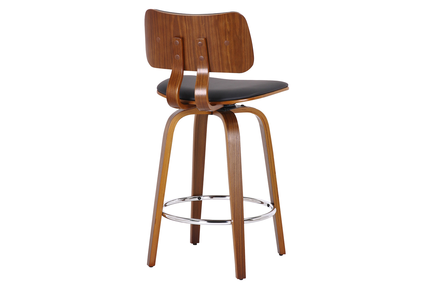 Worldwide™ Zuni 26" Counter Stool with Swivel - Black/Walnut