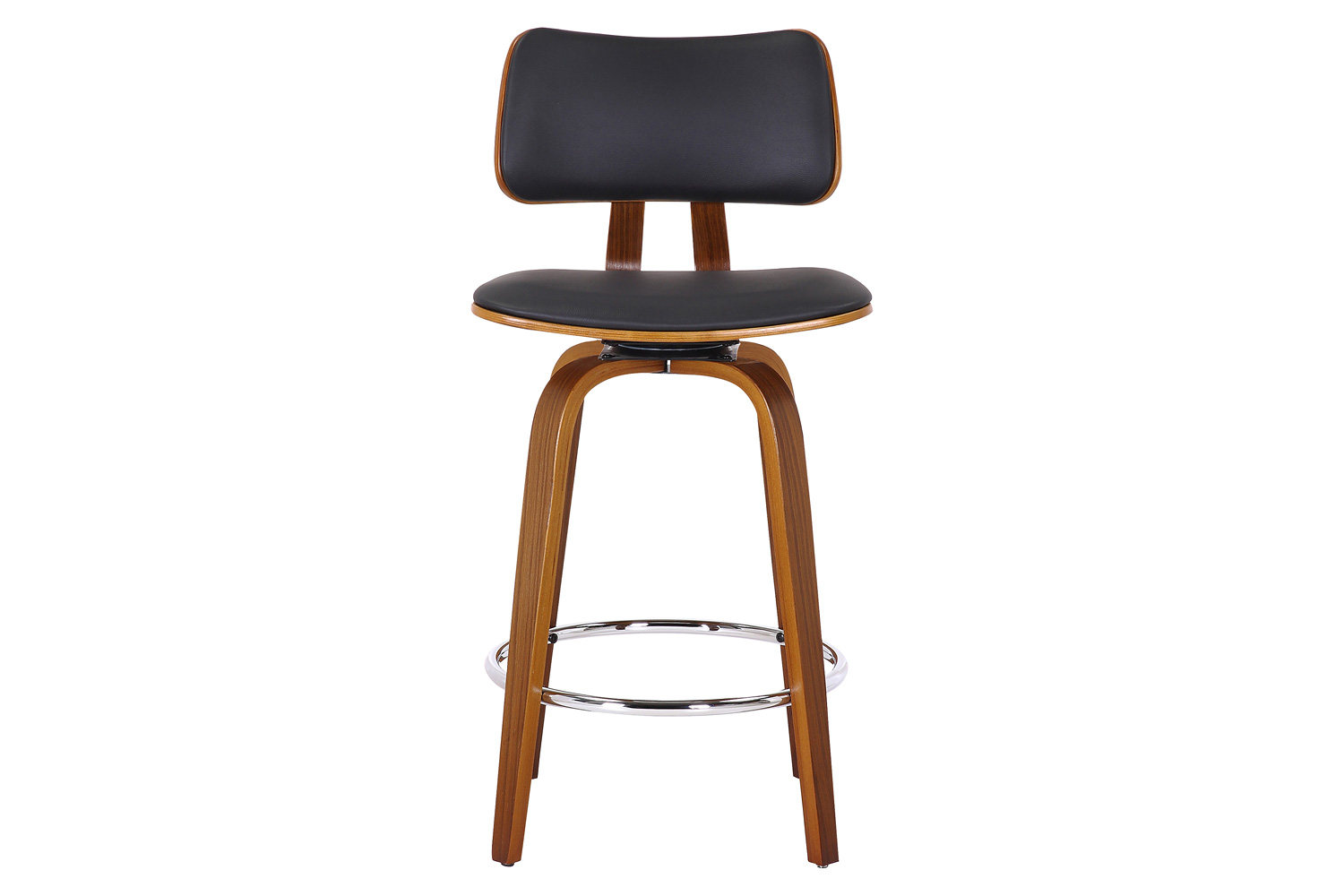 Worldwide™ Zuni 26" Counter Stool with Swivel - Black/Walnut