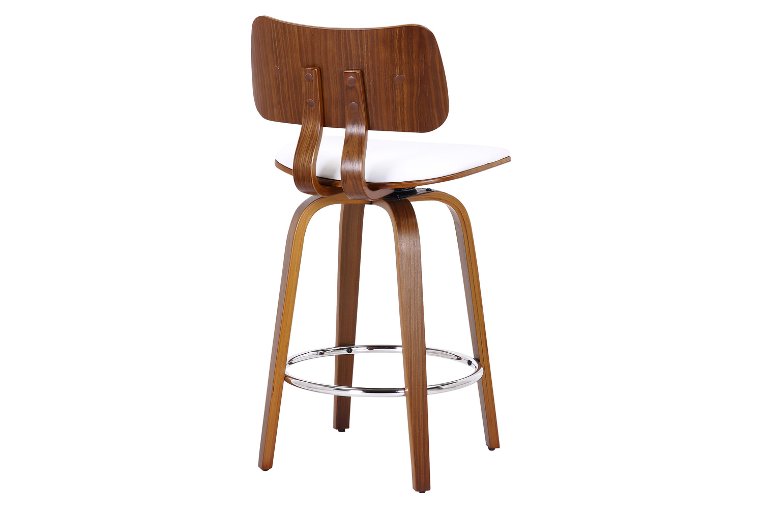 Worldwide™ Zuni 26" Counter Stool with Swivel - White/Walnut