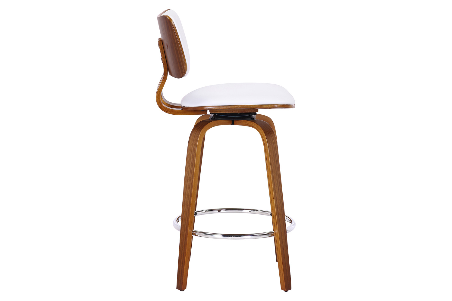 Worldwide™ Zuni 26" Counter Stool with Swivel - White/Walnut