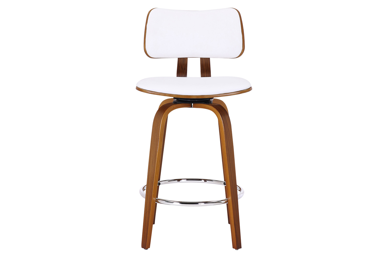 Worldwide™ Zuni 26" Counter Stool with Swivel - White/Walnut