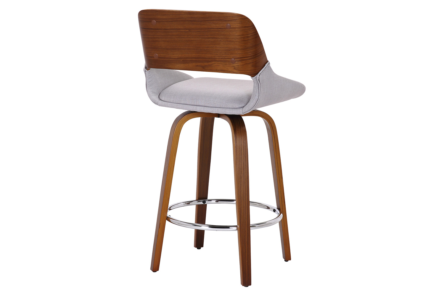 Worldwide Hudson 26" Counter Stool with Swivel - Gray/Walnut