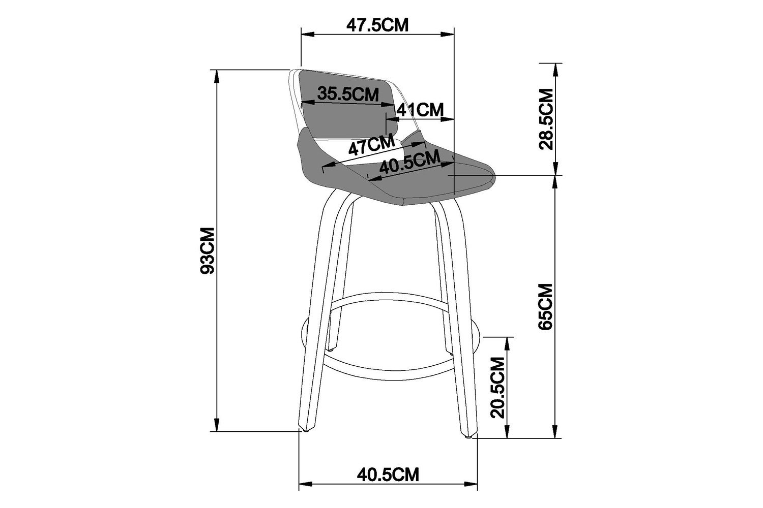 Worldwide Hudson 26" Counter Stool with Swivel - Gray/Walnut