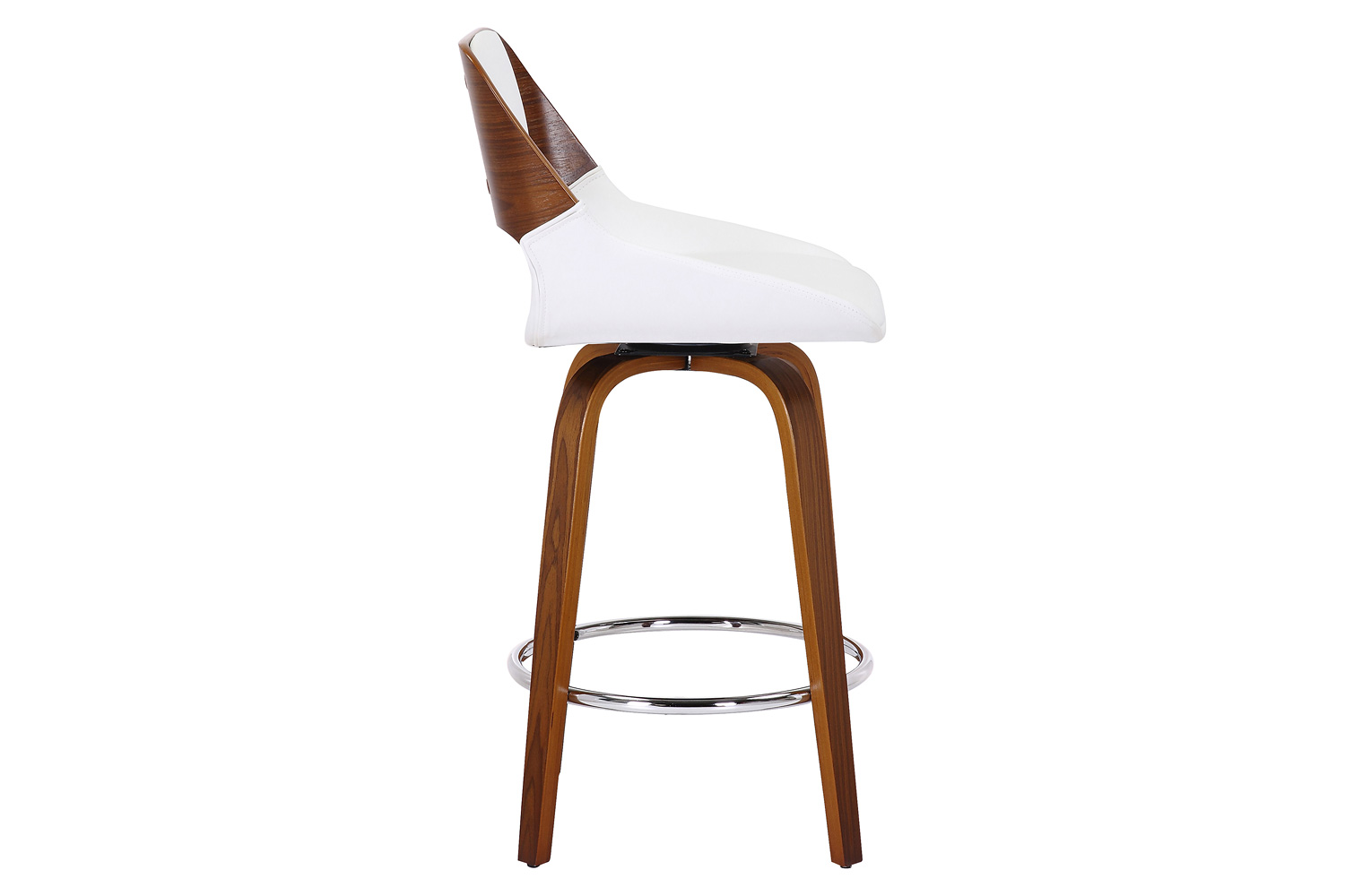 Worldwide Hudson 26" Counter Stool with Swivel - White/Walnut