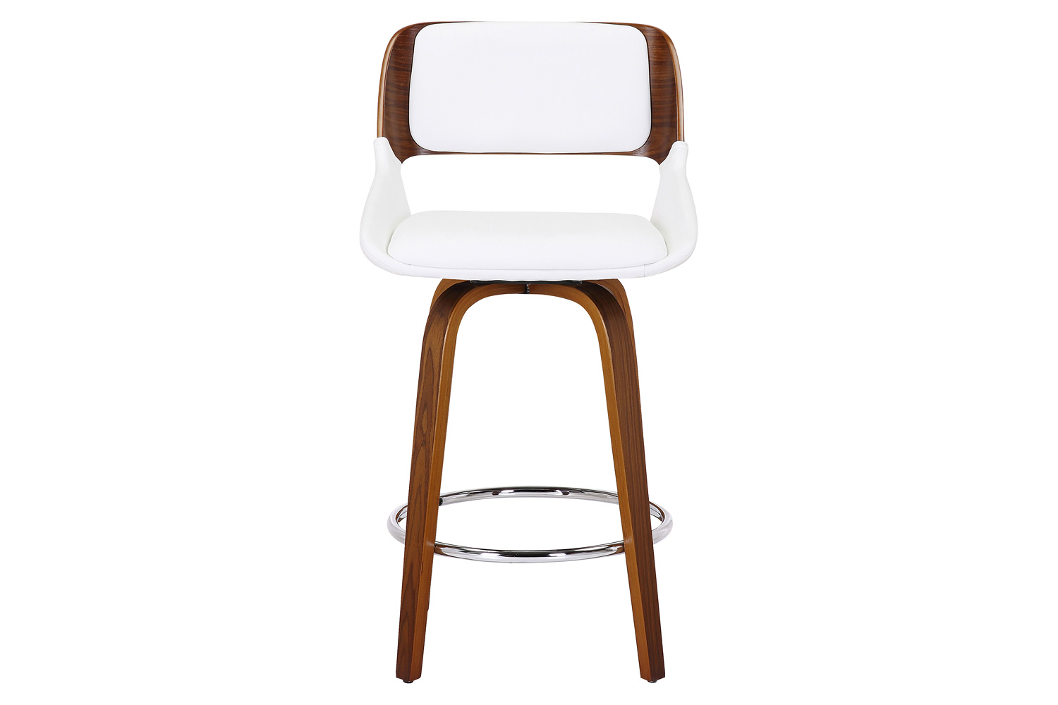 Worldwide Hudson 26" Counter Stool with Swivel - White/Walnut