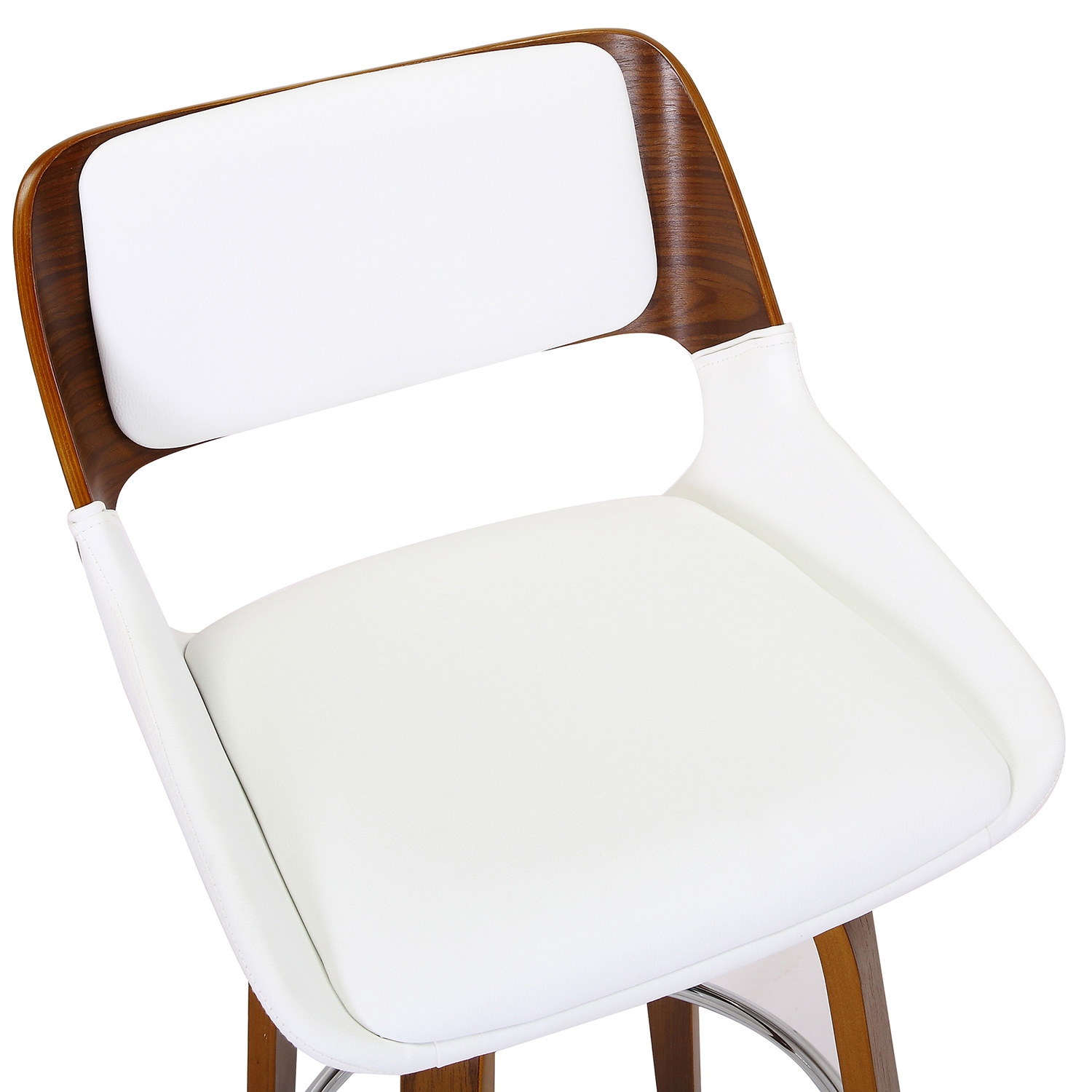 Worldwide Hudson 26" Counter Stool with Swivel - White/Walnut