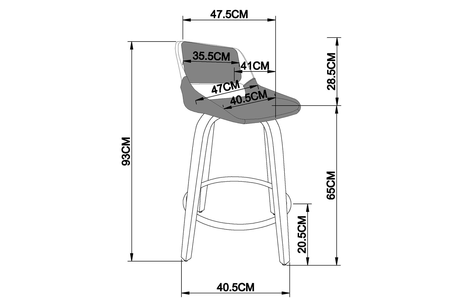 Worldwide Hudson 26" Counter Stool with Swivel - White/Walnut