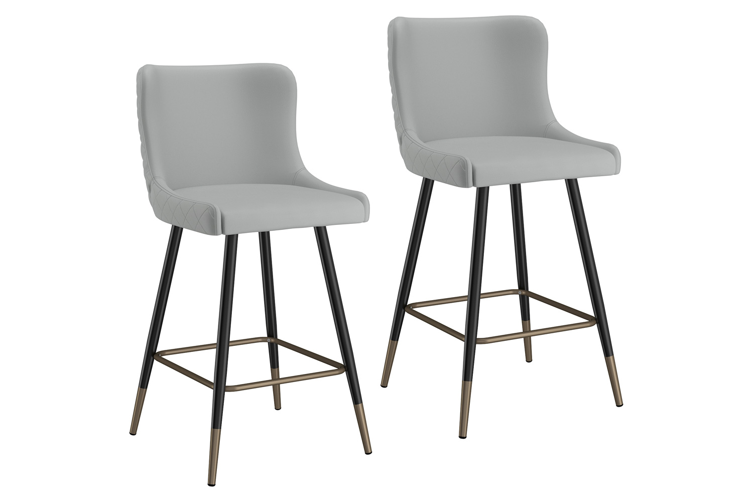 Worldwide Xander 26" Counter Stool Set of 2 - Light Gray/Black