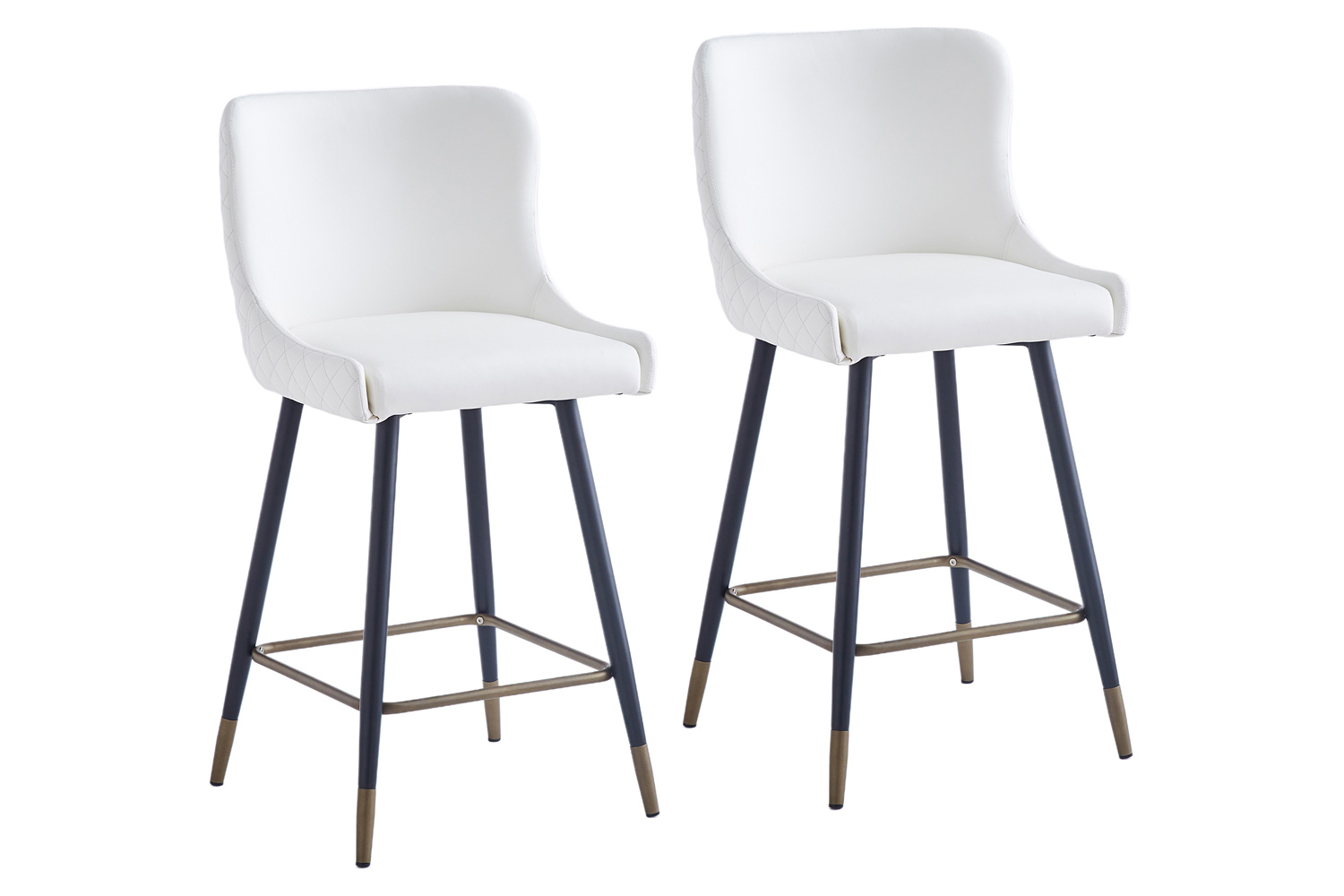 Worldwide Xander 26" Counter Stool Set of 2 - White/Black