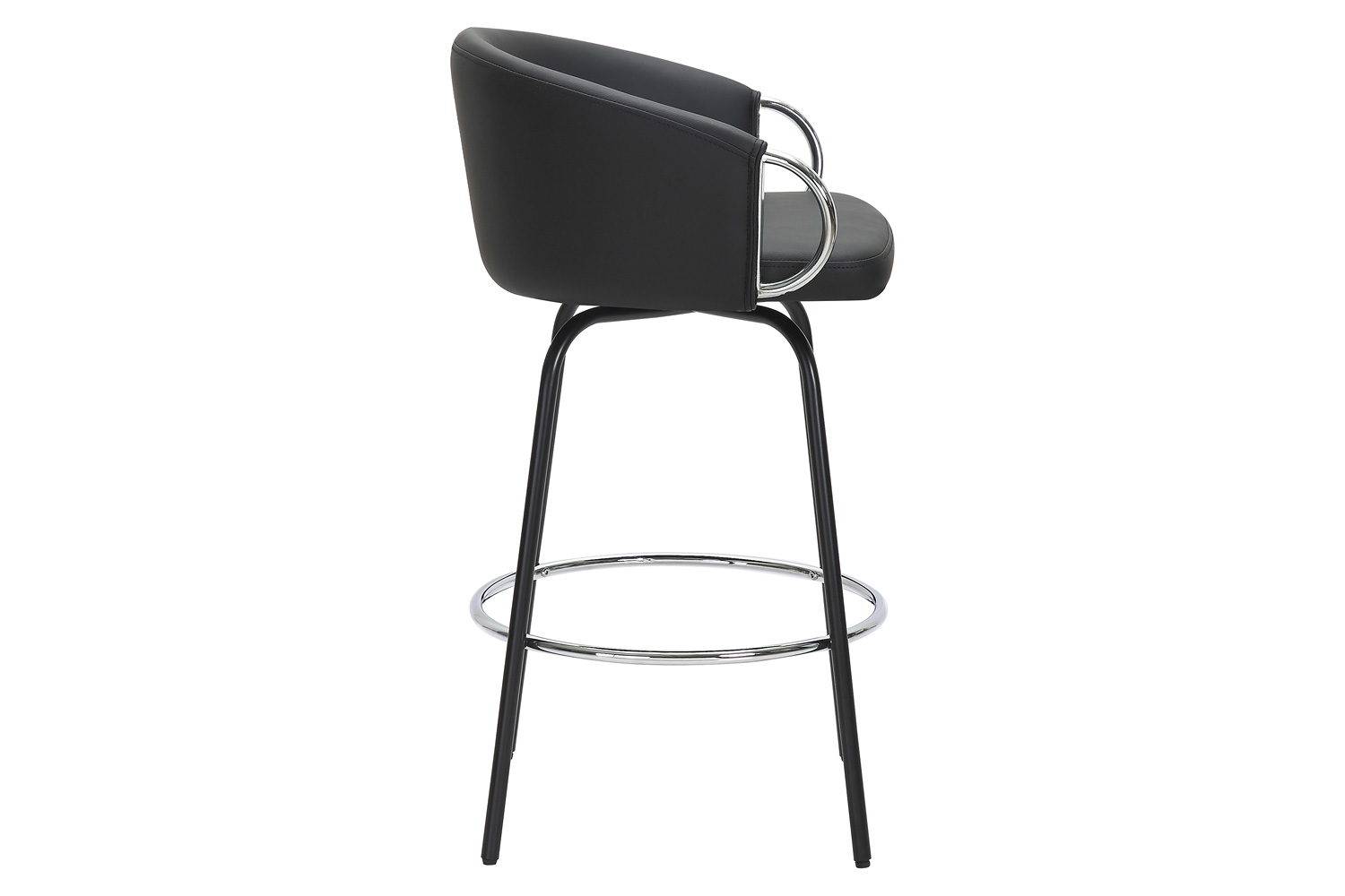 Worldwide Orion 26" Counter Stool with Swivel Set of 2 - Black/Chrome