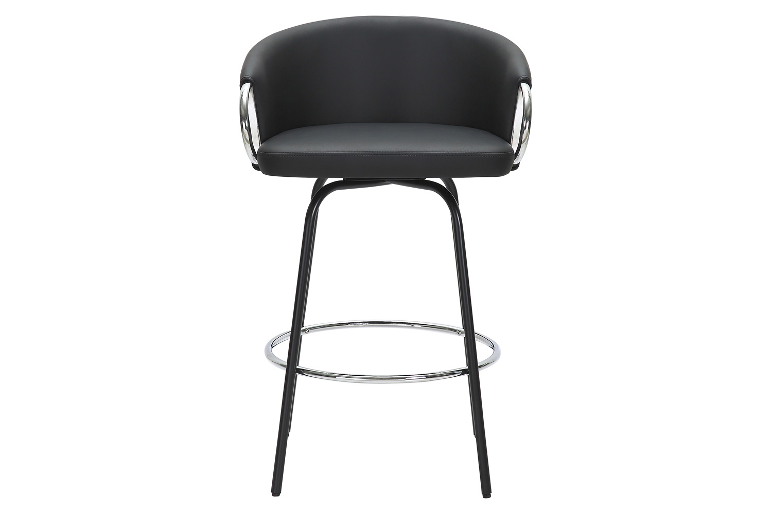 Worldwide Orion 26" Counter Stool with Swivel Set of 2 - Black/Chrome