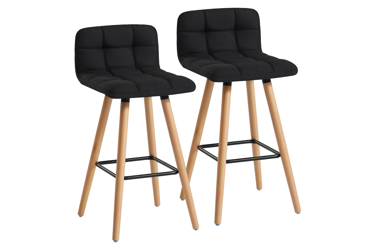 Worldwide Rico 26" Counter Stool Set of 2 - Black/Natural