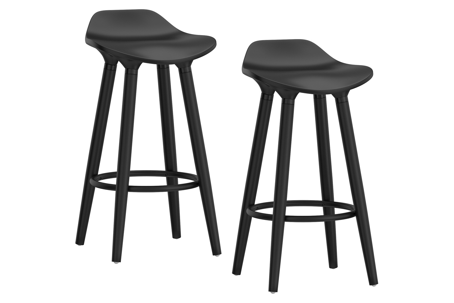 Worldwide Trex 26" Counter Stool Set of 2 - Black/Black