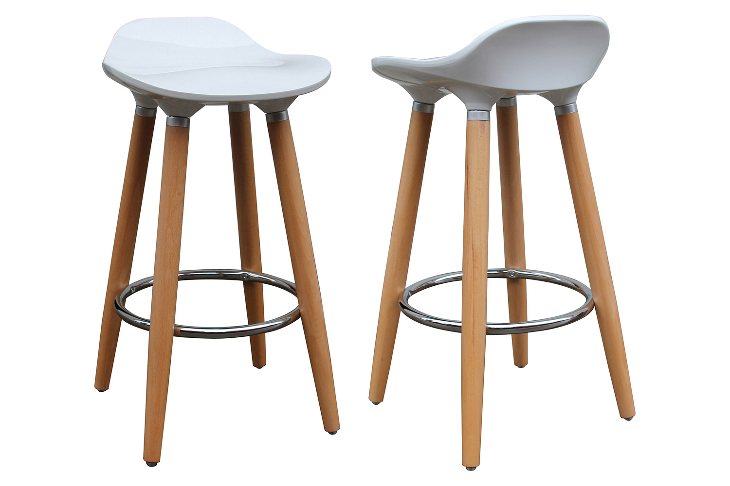 Worldwide Trex 26" Counter Stool Set of 2 - White/Natural