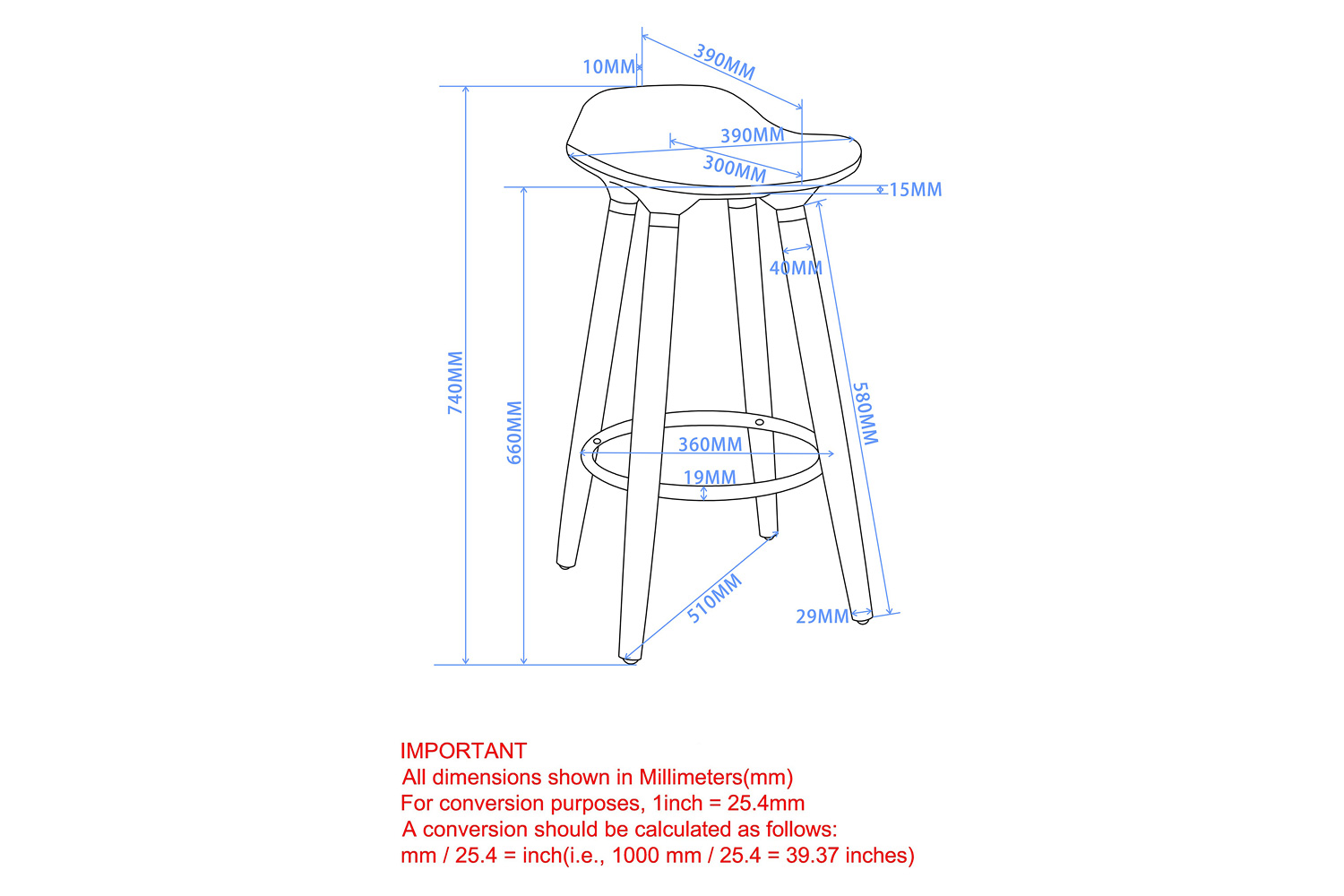 Worldwide Trex 26" Counter Stool Set of 2 - White/Natural