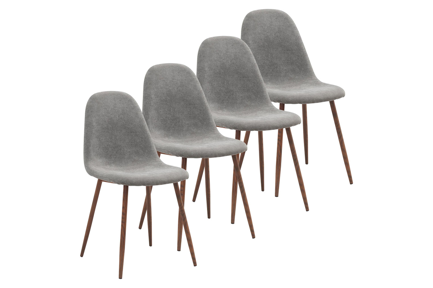 Worldwide Rocca/Lyna Dining Set of 5 - Walnut Table/Gray Chair