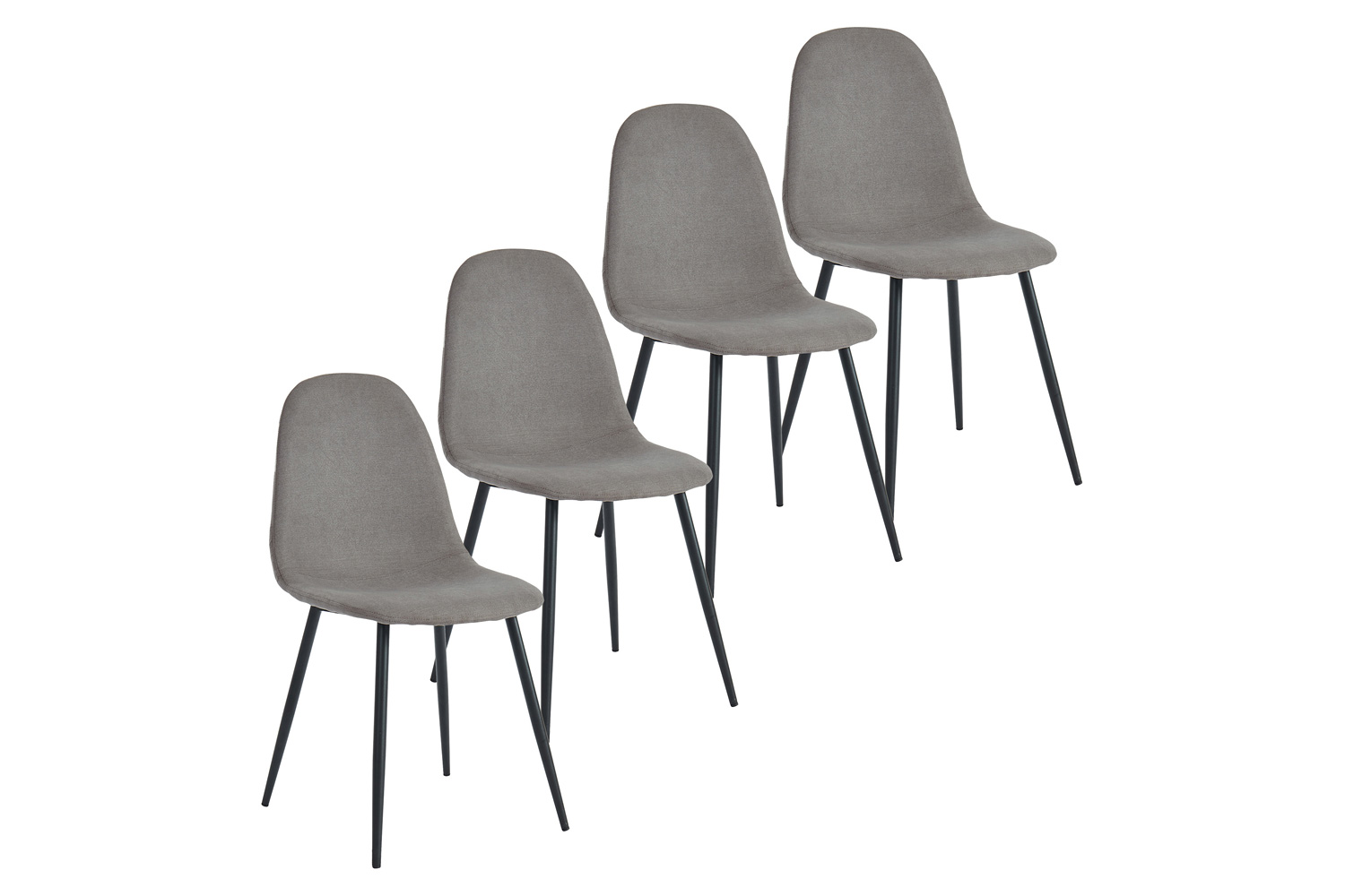 Worldwide™ Franco/Olly Dining Set of 5 - Black Table/Gray Chair