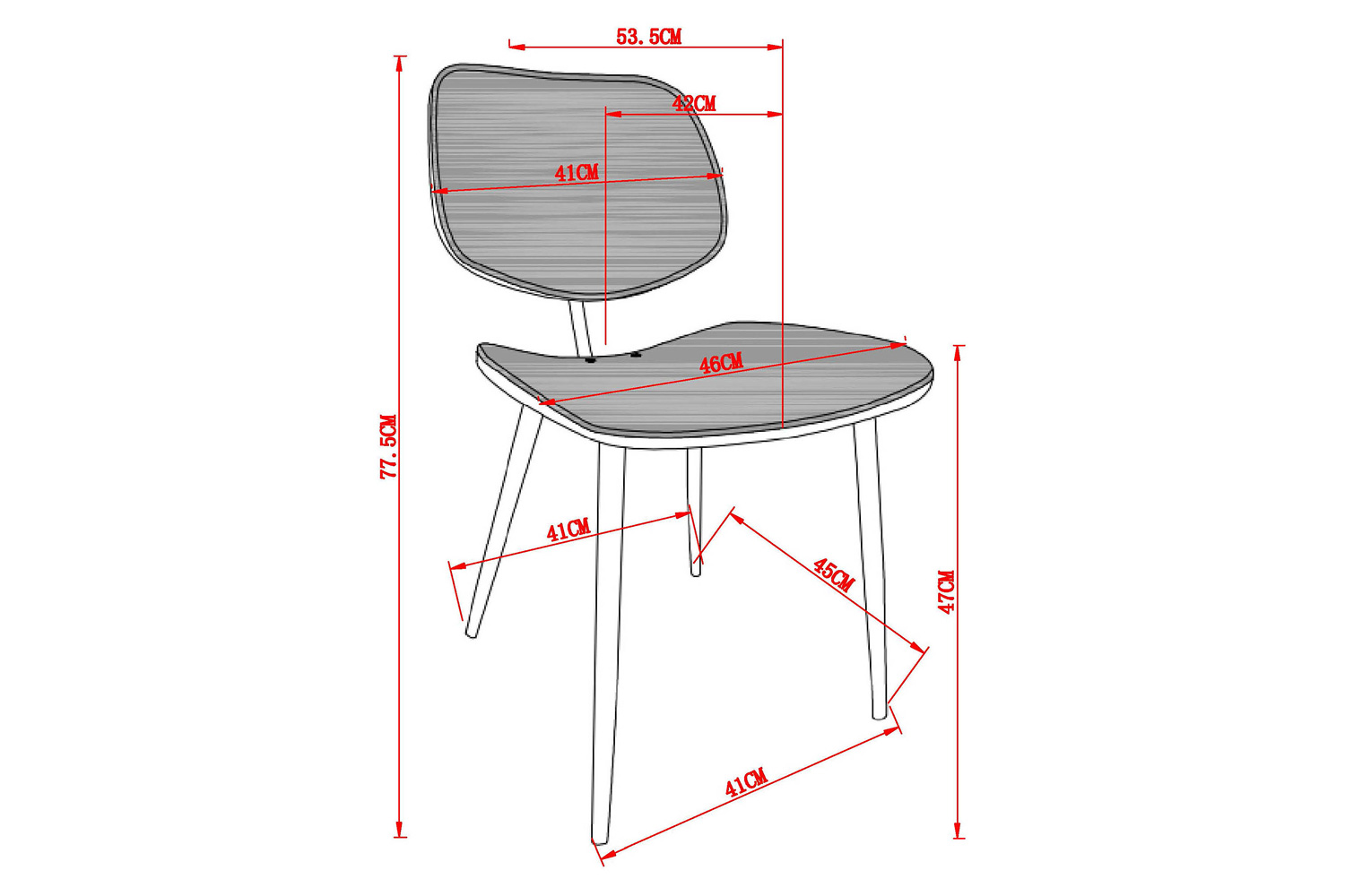 Worldwide™ Stark/Capri Dining Set of 7 - Black Table/Rust Chair