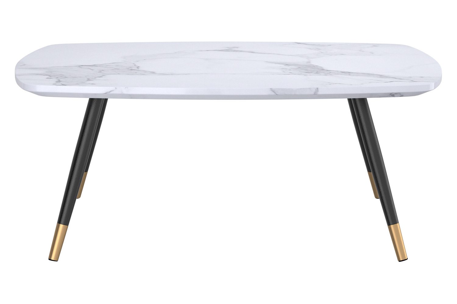 Worldwide Emery Rectangular Coffee Table - White Faux Marble/Black