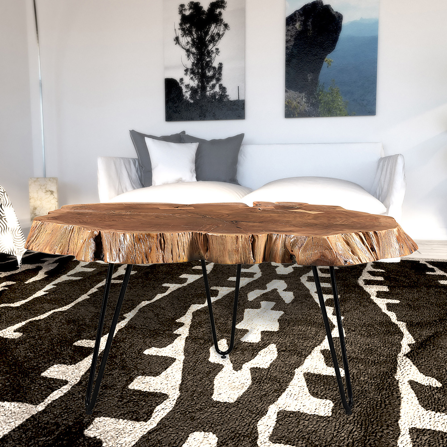 Worldwide - Nila Rectangular Coffee Table in Natural/Black