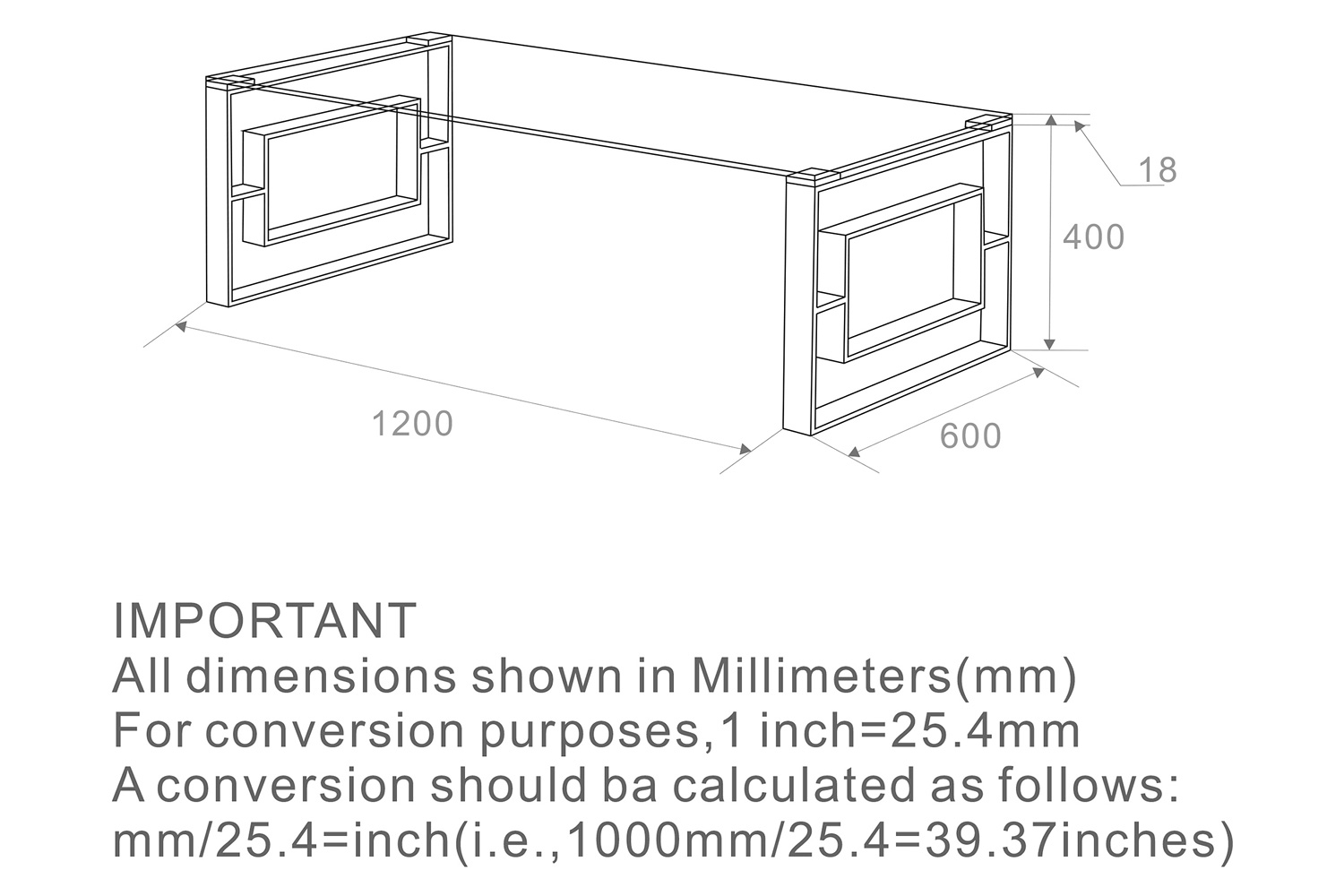 Worldwide Eros Rectangular Coffee Table - Silver