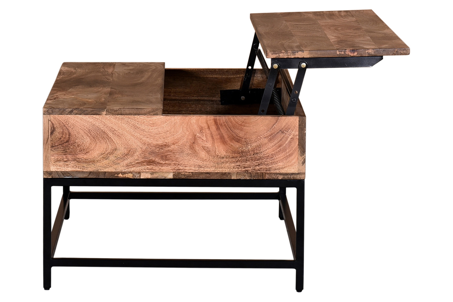 Worldwide - Ojas Rectangular Lift-Top Coffee Table in Natural Burnt/Black