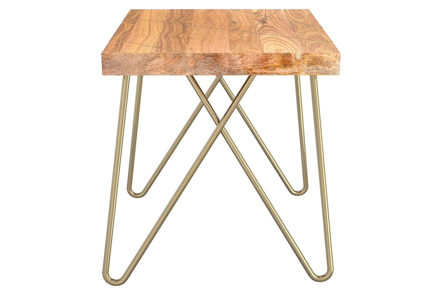 Worldwide - Madox Rectangular Coffee Table in Natural/Aged Gold