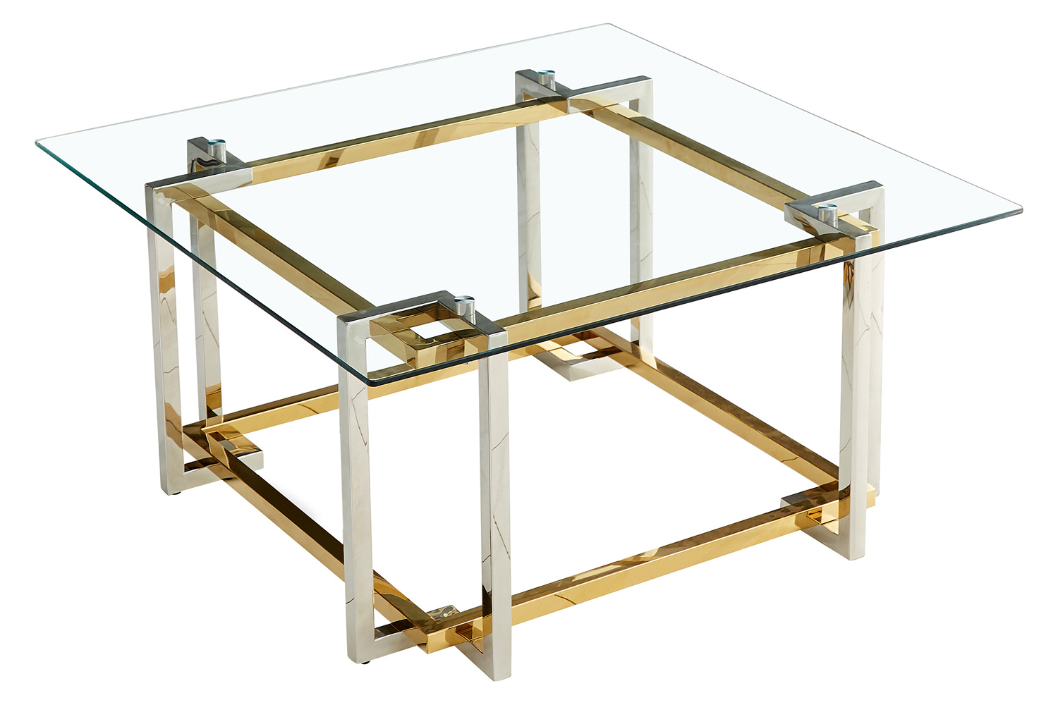 Worldwide Florina Square Coffee Table - Silver/Gold