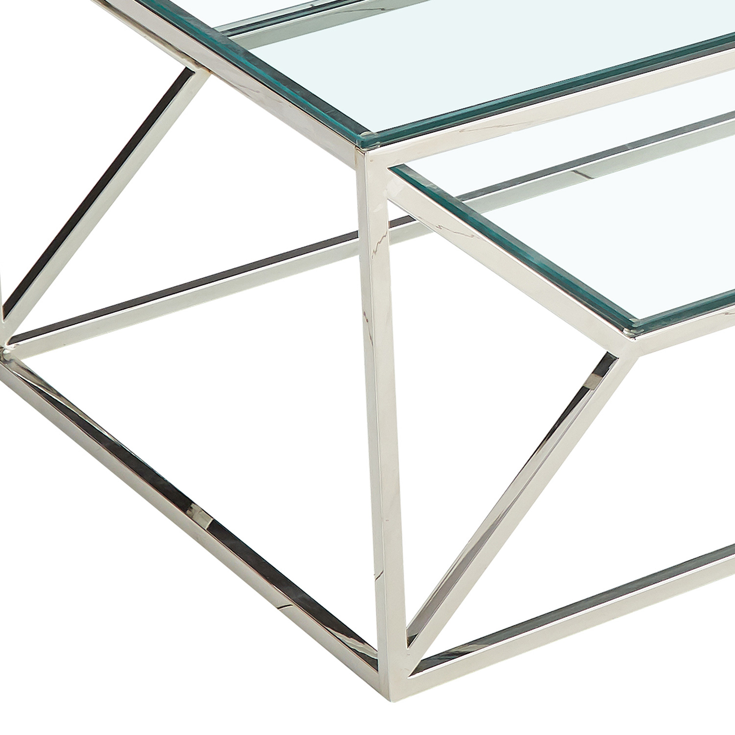 Worldwide - Dragor Rectangular Coffee Table in Silver