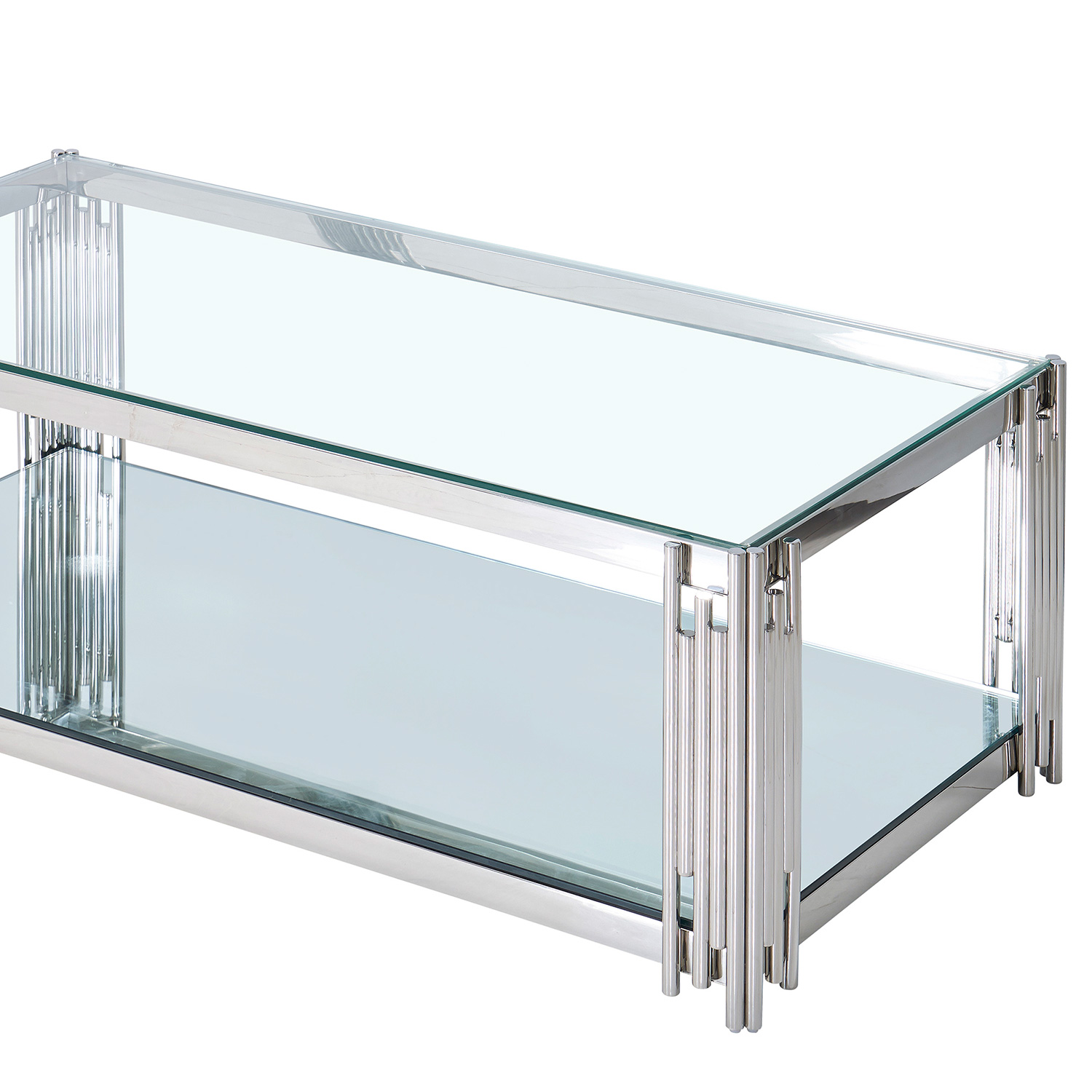 Worldwide Estrel Rectangular Coffee Table - Silver