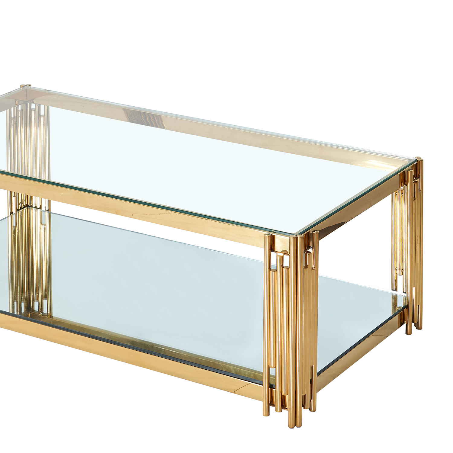 Worldwide Estrel Rectangular Coffee Table - Gold