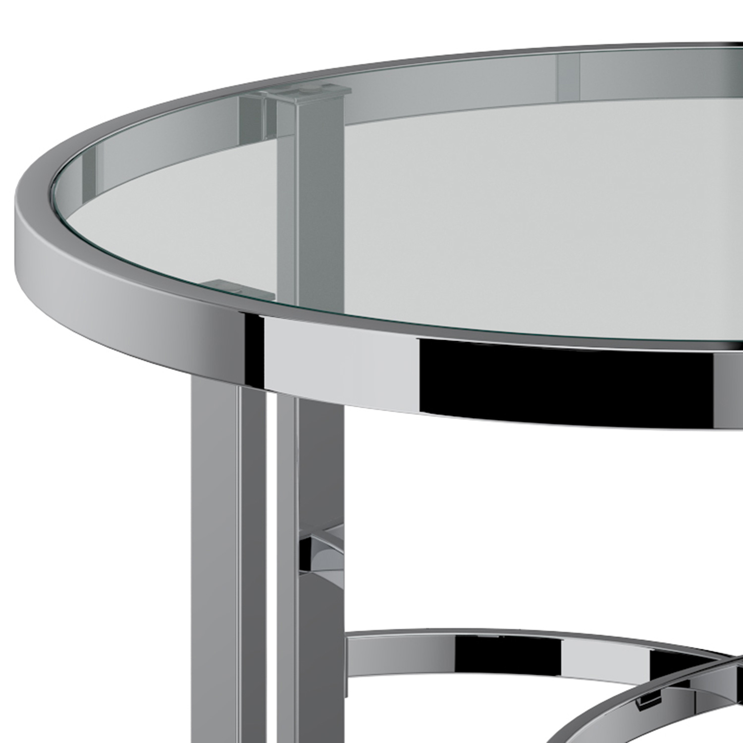 Worldwide - Strata Round Coffee Table in Chrome