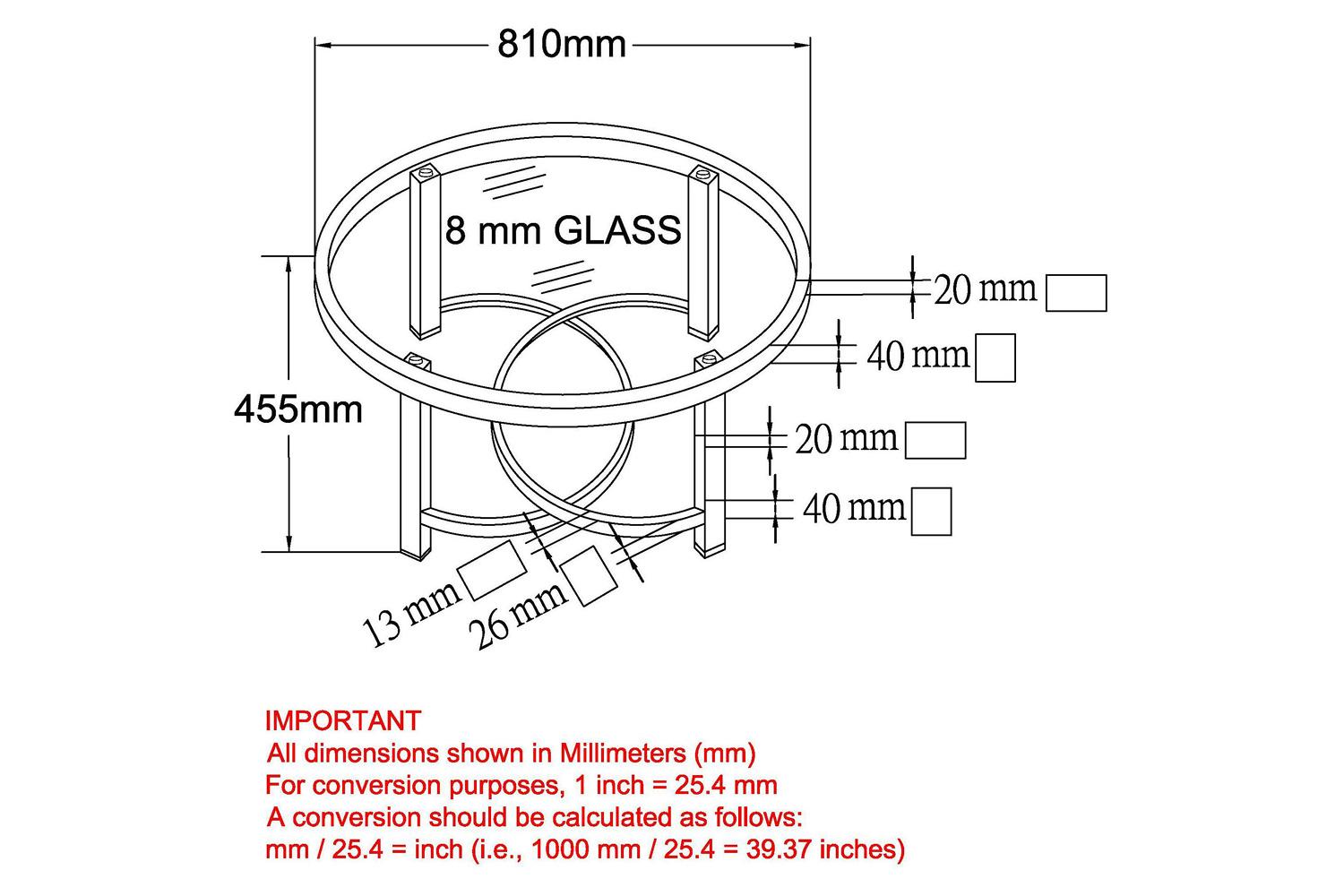 Worldwide - Strata Round Coffee Table in Chrome