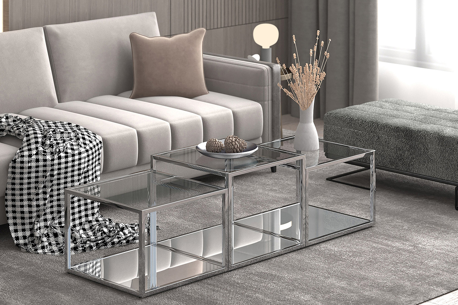 Worldwide - Casini Multi-Tier Coffee Table Set of 4