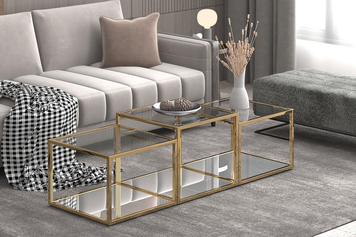 Worldwide - Casini Multi-Tier Coffee Table Set of 4