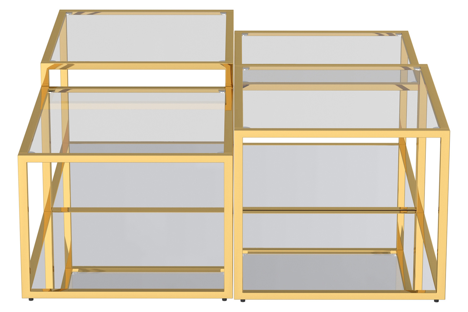 Worldwide™ Casini Multi-Tier Coffee Table Set of 4 - Gold