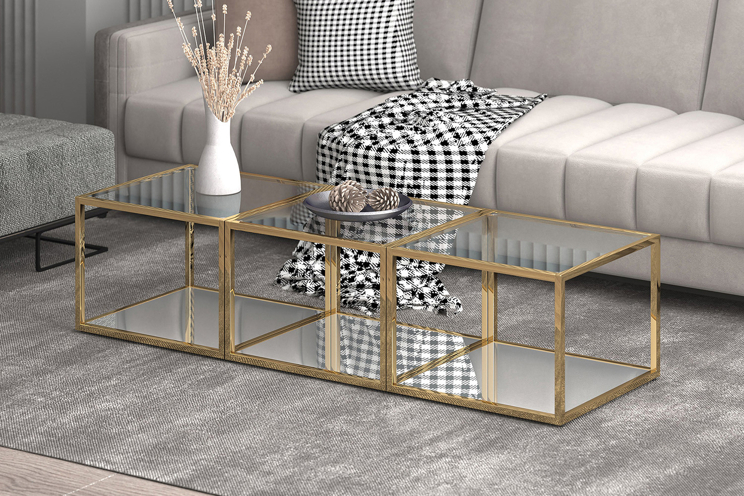 Worldwide - Casini Multi-Tier Coffee Table Set of 4