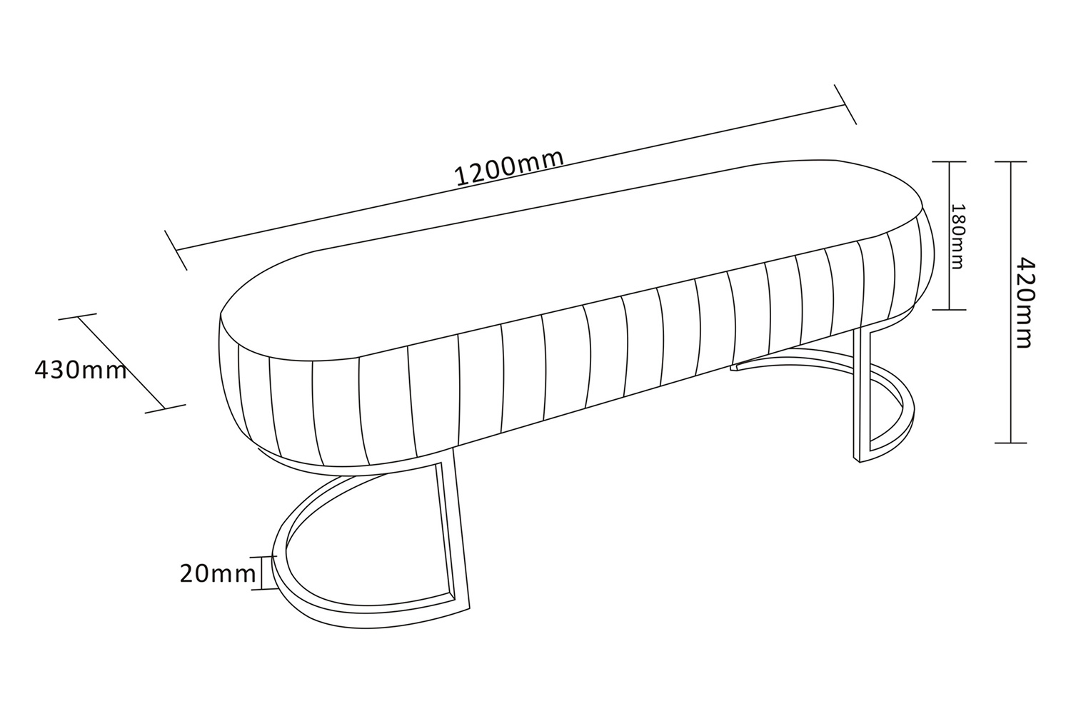 Worldwide Caprese Bench - Mustard/Black