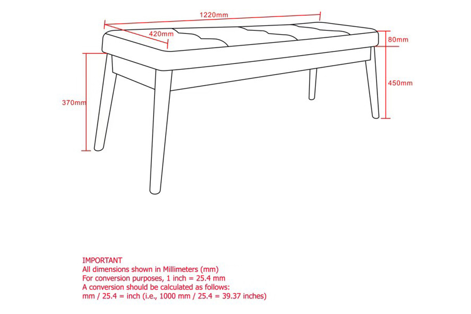 Worldwide Ingrid Bench - Vintage Charcoal/Walnut