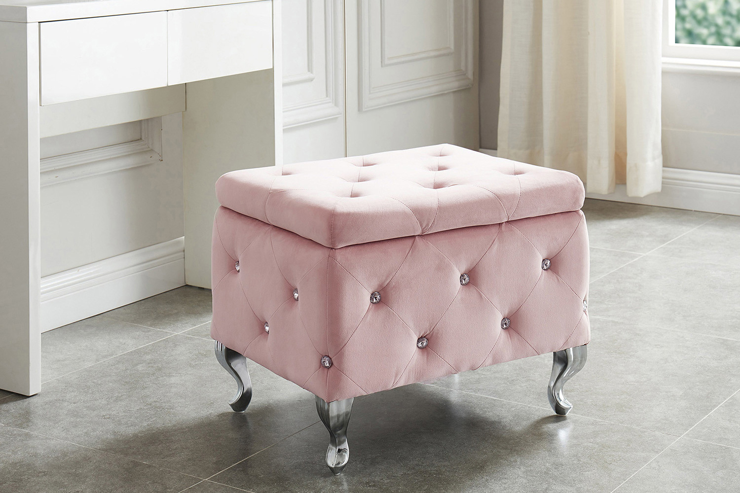 Worldwide - Monique Rectangular Storage Ottoman